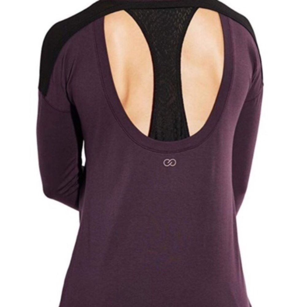 CALIA CARRIE UNDERWOOD MESH RACER BACK TEE PLUM